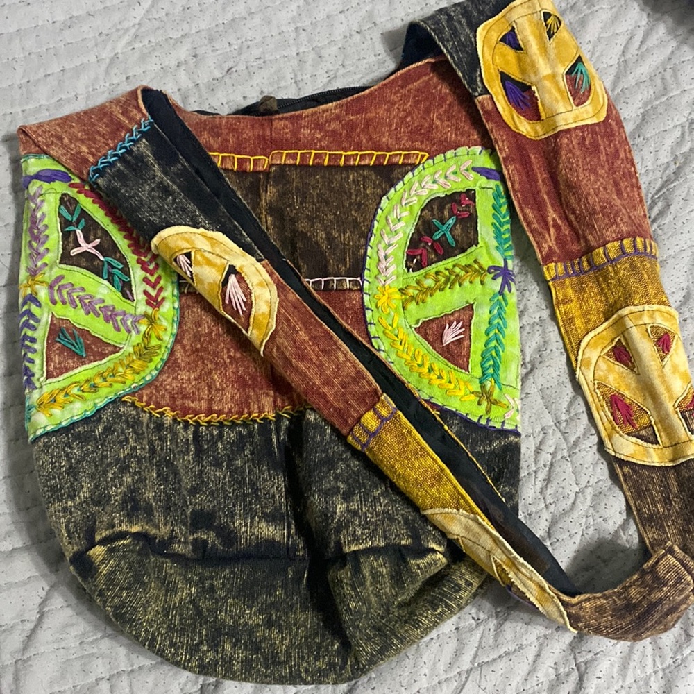 new boho peace tote bag